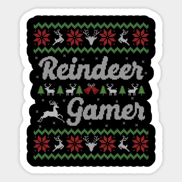 Ugly Christmas Sweater Reindeer Gamer Sticker by HolidayoftheWeek